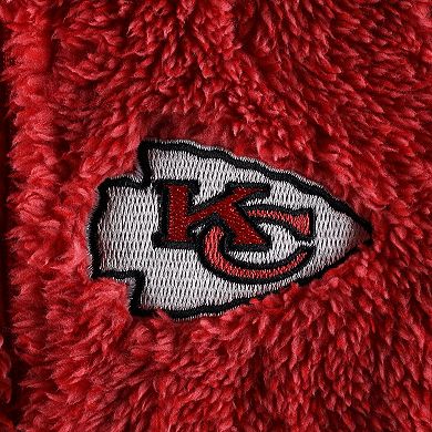 Newborn & Infant Red/Gray Kansas City Chiefs Game Nap Teddy Fleece Bunting Full-Zip Sleeper