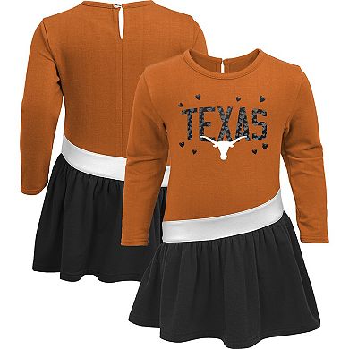Toddler Texas Orange Texas Longhorns Heart to Heart French Terry Dress
