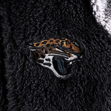 Newborn & Infant Black/Gray Jacksonville Jaguars Game Nap Teddy Fleece Bunting Full-Zip Sleeper