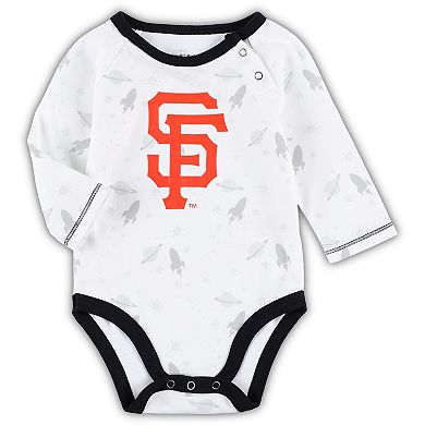 Newborn & Infant Black/White San Francisco Giants Dream Team Bodysuit Hat & Footed Pants Set