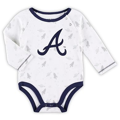 Newborn & Infant Navy/White Atlanta Braves Dream Team Bodysuit Hat & Footed Pants Set