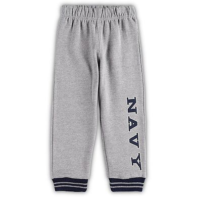 Toddler Colosseum Navy/Heathered Gray Navy Midshipmen Poppies Pullover Hoodie and Sweatpants Set