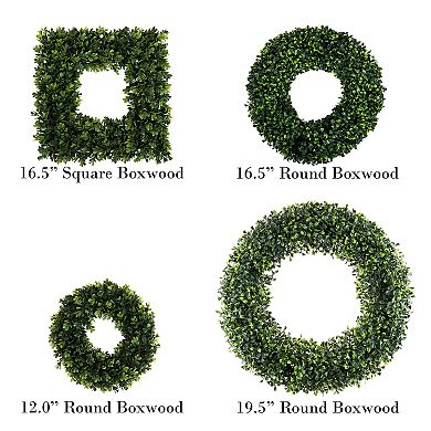 Pure Garden Artificial Boxwood Wreath