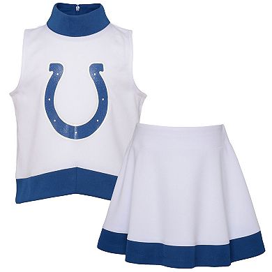 Girls Toddler White Indianapolis Colts Junior Camp Cheer Dress