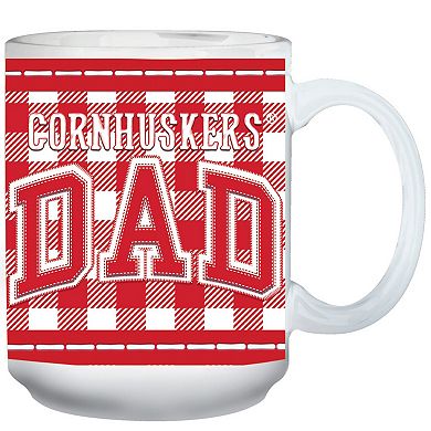 Nebraska Huskers 15oz. Buffalo Plaid Father's Day Mug