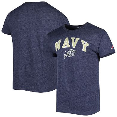 Men's League Collegiate Wear Heather Navy Navy Midshipmen 1965 Arch Victory Falls Tri-Blend T-Shirt
