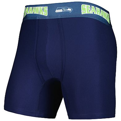 Men's Concepts Sport College Navy/Neon Green Seattle Seahawks 2-Pack Boxer Briefs Set