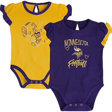 Newborn & Infant Purple/Gold Minnesota Vikings Too Much Love Two-Piece Bodysuit Set