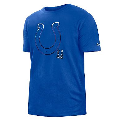 Men's New Era Blue Indianapolis Colts 2022 Sideline Ink Dye T-Shirt