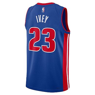 Unisex Nike Jaden Ivey Blue Detroit Pistons 2022 NBA Draft First Round Pick Swingman Jersey - Icon Edition