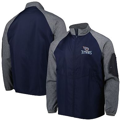 Men's Dunbrooke Navy Tennessee Titans Hurricane Raglan Full-Zip Windbreaker Jacket