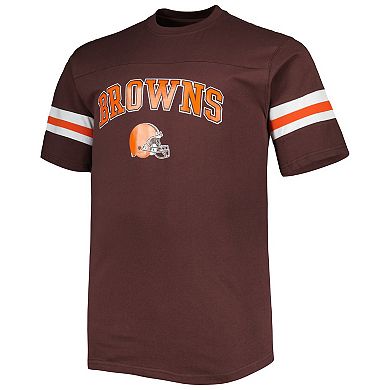 Men's Brown Cleveland Browns Big & Tall Arm Stripe T-Shirt