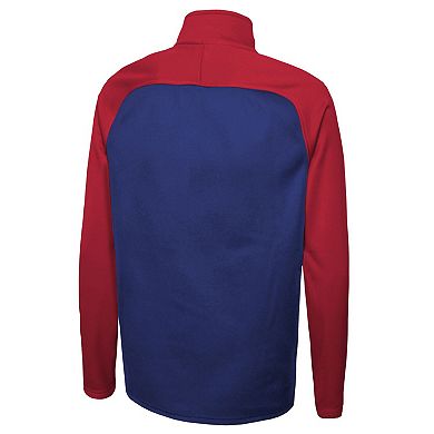 Men's New Era Royal Buffalo Bills Combine Authentic O-Line Raglan Half-Zip Jacket