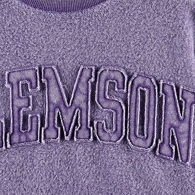 Women's Pressbox Purple Clemson Tigers Ponchoville Pullover Sweatshirt