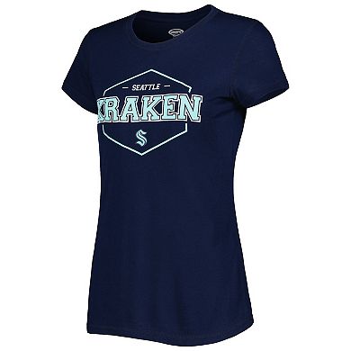 Women's Concepts Sport Deep Sea Blue/Gray Seattle Kraken Badge T-Shirt & Pants Sleep Set