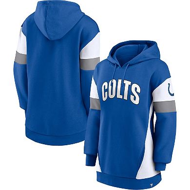 Women's Fanatics Branded Royal/White Indianapolis Colts Lock It Down Pullover Hoodie