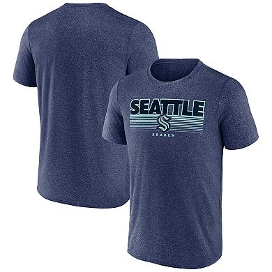 Men's Fanatics Branded Heathered Deep Sea Blue Seattle Kraken Prodigy Performance T-Shirt