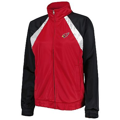 Women's G-III 4Her by Carl Banks Cardinal/Black Arizona Cardinals Confetti Raglan Full-Zip Track Jacket