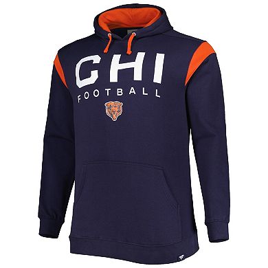 Men's Fanatics Branded Navy Chicago Bears Big & Tall Call the Shots Pullover Hoodie