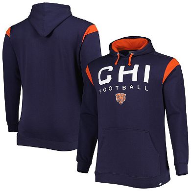 Men's Fanatics Branded Navy Chicago Bears Big & Tall Call the Shots Pullover Hoodie