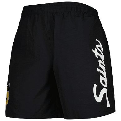Men's Mitchell & Ness Black New Orleans Saints Team Essentials Nylon Shorts
