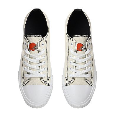 Women's FOCO Cream Cleveland Browns Low Top Canvas Shoes