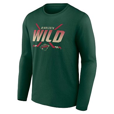 Men's Fanatics Branded Green Minnesota Wild Covert Long Sleeve T-Shirt