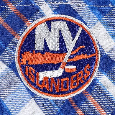 Women's Concepts Sport Royal New York Islanders Mainstay Flannel Full-Button Long Sleeve Nightshirt