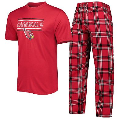 Men's Concepts Sport Cardinal/Black Arizona Cardinals Badge Top & Pants Sleep Set
