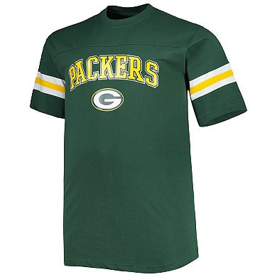 Men's Green Green Bay Packers Big & Tall Arm Stripe T-Shirt