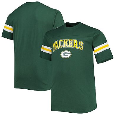 Men's Green Green Bay Packers Big & Tall Arm Stripe T-Shirt