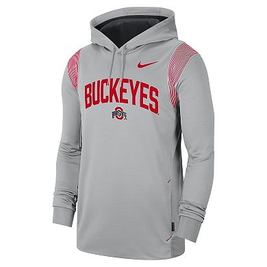 Men's Nike Gray Ohio State Buckeyes 2022 Game Day Sideline Performance Pullover Hoodie