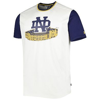 Men's Under Armour White/Navy Notre Dame Fighting Irish Iconic Block T-Shirt