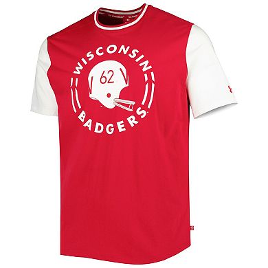 Men's Under Armour Red/White Wisconsin Badgers Iconic Block T-Shirt