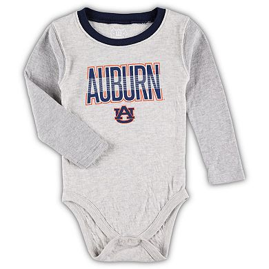 Infant Wes & Willy Heather Gray Auburn Tigers Jie Jie Long Sleeve Bodysuit & Pants Set