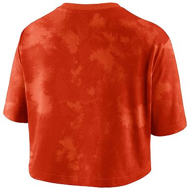 Women's Nike Orange Clemson Tigers Tie-Dye Cropped T-Shirt