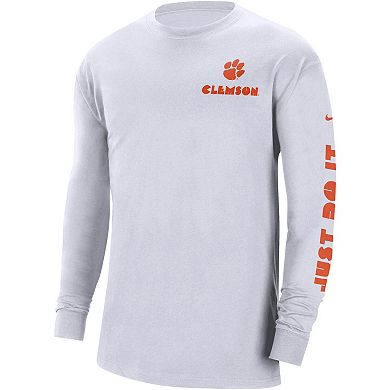 Men's Nike White Clemson Tigers Heritage Max 90 Long Sleeve T-Shirt