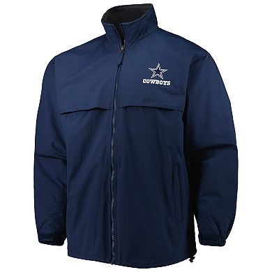 Men's Navy Dallas Cowboys Triumph Fleece Full-Zip Jacket