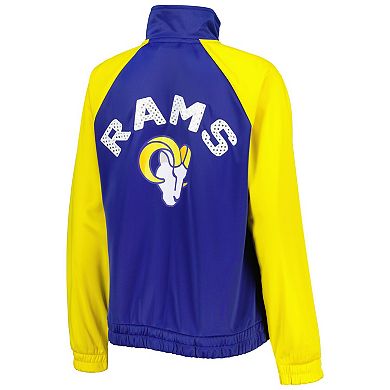 Women's G-III 4Her by Carl Banks Royal/Gold Los Angeles Rams Confetti Raglan Full-Zip Track Jacket