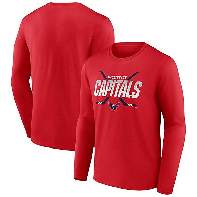 Men's Fanatics Branded Red Washington Capitals Covert Long Sleeve T-Shirt