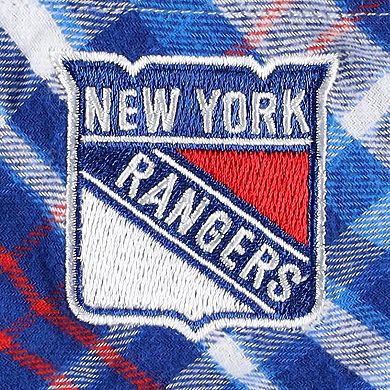 Women's Concepts Sport Blue New York Rangers Mainstay Flannel Full-Button Long Sleeve Nightshirt