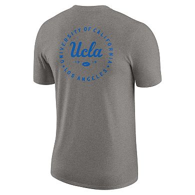 Men's Nike Heathered Gray UCLA Bruins Logo 2-Hit Tri-Blend Performance T-Shirt