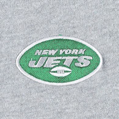 Men's Heather Gray New York Jets Big & Tall Fleece Raglan Full-Zip Hoodie Jacket