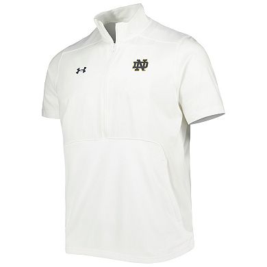 Men's Under Armour White Notre Dame Fighting Irish Motivate 2.0 Half-Zip Jacket