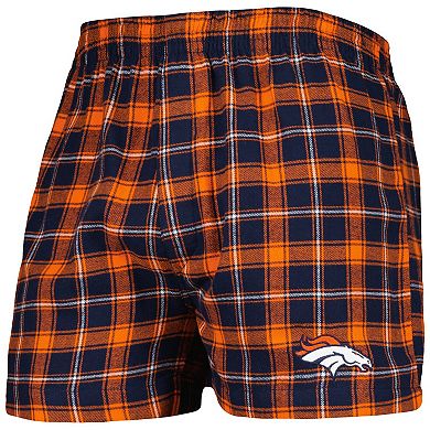Men's Concepts Sport Navy/Orange Denver Broncos Ledger Flannel Boxers