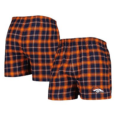 Men's Concepts Sport Navy/Orange Denver Broncos Ledger Flannel Boxers