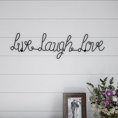 Lavish Home Metal "Live Laugh Love" Cursive Cutout Sign Wall Decor