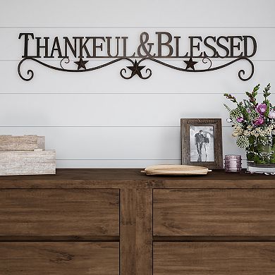 Lavish Home Metal Cutout "Thankful & Blessed" Wall Decor