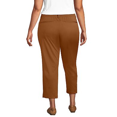 Plus Size Lands' End Flex Mid Rise Pull On Crop Pants