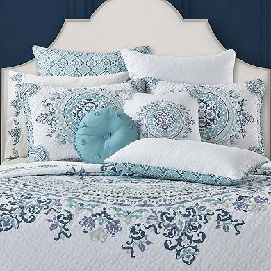 Royal Court Afton Blue Round Decorative Throw Pillow
